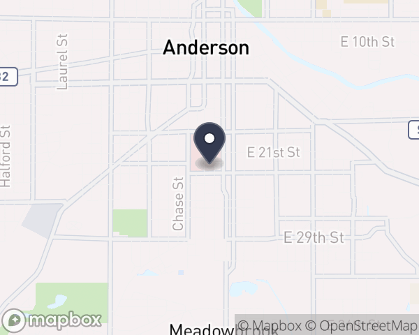 Map location of Saint Vincent Anderson Regional Hosp