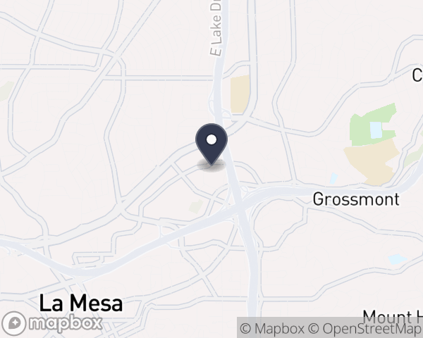 Map location of Sharp Grossmont Hospital