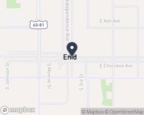 Map location of Vance Air Force Base