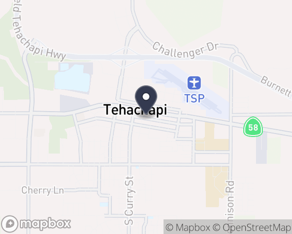 Map location of College Community Services/Tehachapi