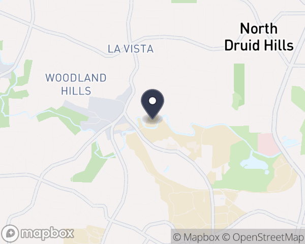 Map location of Emory Wesley Woods Hospital