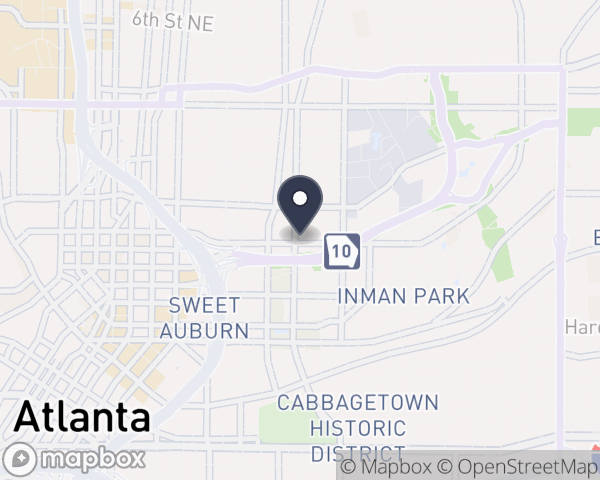 Map location of Fulton Cnty Dept of Behav Hlth and