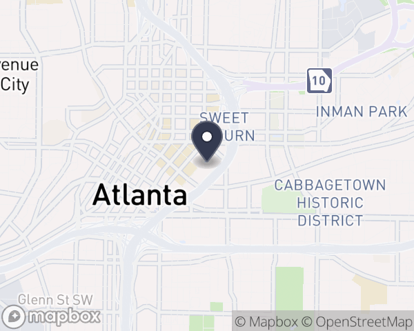 Map location of Grady Memorial Hospital Corporation