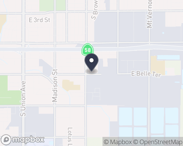 Map location of Kern County Mental Health Department